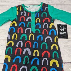 NWT Rags To Raches Baby Boy Rainbow Romper Size 12-18 months
